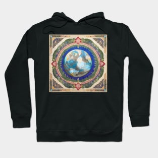 Earth mandala Islamic rug environmental protest flora pattern Hoodie